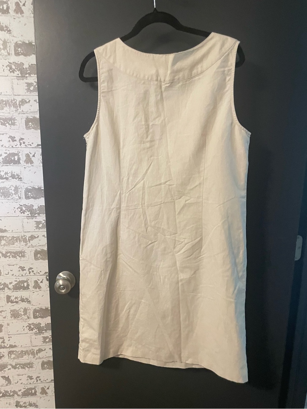 212 Collection Linen Blend Embroidered Shift Dress Cream Black Size 18 - Picture 6 of 8